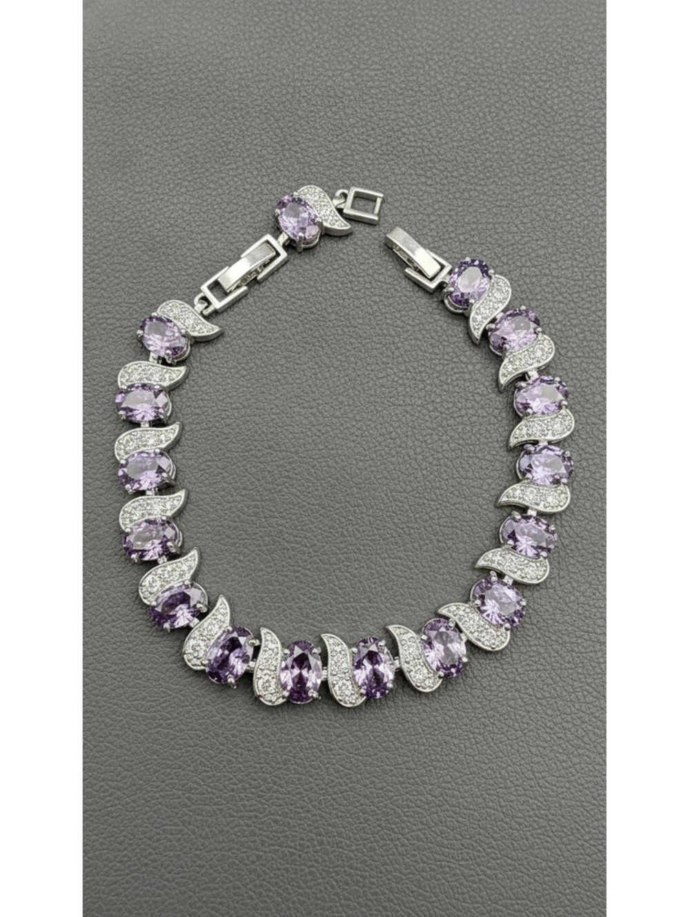 candy+clover elite amethyst crystal wing 14k white gold plated bracelet